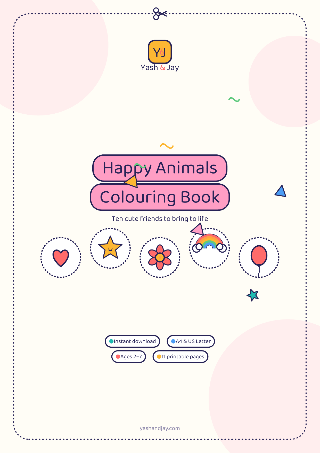 Happy Animals Colouring Book