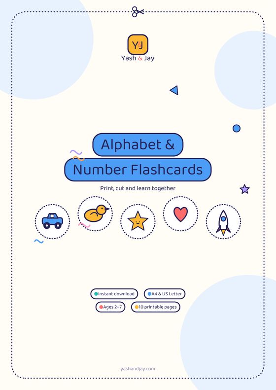 Alphabet & Number Flashcards printable cover