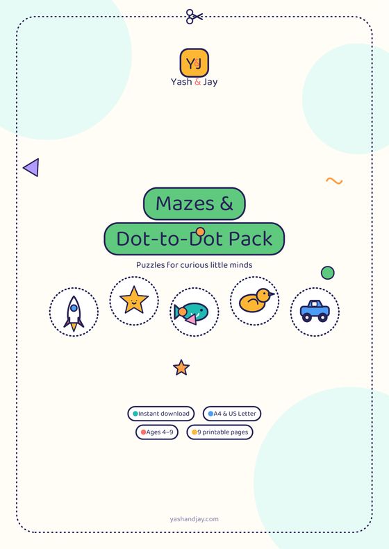 Mazes & Dot-to-Dot Pack printable cover